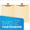 Manila End Tab Expanding Fastener Folders, 2-Ply Straight Tab, Expands 0.75", 2 Fasteners, Letter Size, Manila, 50/Box