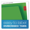 Colored End Tab Folders With Reinforced Double-Ply Straight Cut Tabs, Letter Size, 0.75" Expansion, Green, 100/Box