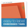 Colored End Tab Folders With Reinforced Double-Ply Straight Cut Tabs, Letter Size, 0.75" Expansion, Orange, 100/Box