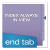 Colored End Tab Folders With Reinforced Double-Ply Straight Cut Tabs, Letter Size, 0.75" Expansion, Purple, 100/Box