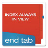 Colored End Tab Folders With Reinforced Double-Ply Straight Cut Tabs, Letter Size, 0.75" Expansion, Red, 100/Box