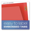Colored End Tab Folders With Reinforced Double-Ply Straight Cut Tabs, Letter Size, 0.75" Expansion, Red, 100/Box