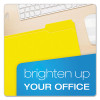 Double-Ply Reinforced Top Tab Colored File Folders, 1/3-Cut Tabs: Assorted, Letter Size, 0.75" Expansion, Yellow, 100/Box