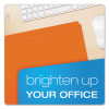 Double-Ply Reinforced Top Tab Colored File Folders, Straight Tabs, Letter Size, 0.75" Expansion, Orange, 100/Box