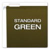 Earthwise By Pendaflex 100% Recycled Colored Hanging File Folders, Printable Inserts, Letter Size, 1/5-Cut Tabs, Green, 25/Bx