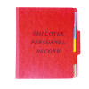 Vertical-Style Personnel Folders, 1/3-Cut Tab: Center, Expands 2", 5 Dividers, 2 Fasteners, Letter Size, Red
