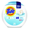 Pods Laundry Detergent, He Compatible, Free And Gentle, 63 Oz Tub, 76 Pacs/Tub
