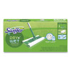 Sweeper Mop Dry + Wet Deluxe Starter Kit, 10 x 4.8 White Cloth Head, 46" Silver/Green Aluminum/Plastic Handle
