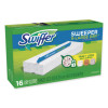 Sweeper Xl Dry Refill Cloths, 16.9" x 9.8", White, 16/Box, 4 Boxes/Carton