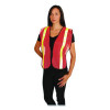 Hook And Loop Safety Vest, Polyester Mesh, One Size Fits Most, Hi-Viz Orange With Yellow Prismatic Tape