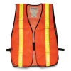 Hook And Loop Safety Vest, Polyester Mesh, One Size Fits Most, Hi-Viz Orange With Yellow Prismatic Tape
