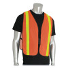 Hook And Loop Safety Vest, Polyester Mesh, One Size Fits Most, Hi-Viz Orange With Yellow Prismatic Tape