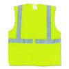 Ansi Class 2 Two-Pocket Zipper Mesh Safety Vest, Polyester Mesh, 2X-Large, Hi-Viz Lime Yellow