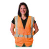 Ansi Class 2 Two-Pocket Zipper Mesh Safety Vest, Polyester Mesh, Large, Orange