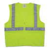 Zipper Safety Vest, Polyester Mesh,  X-Large, Hi-Viz Lime Yellow