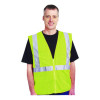 Zipper Safety Vest, Polyester Mesh,  X-Large, Hi-Viz Lime Yellow