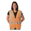 Zipper Safety Vest, Polyester Mesh, Large, Hi-Viz Orange