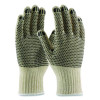 Pvc-Dotted Cotton/Polyester Work Gloves, Reversible, Large, Beige/Black, 12 Pairs