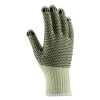 Pvc-Dotted Cotton/Polyester Work Gloves, Reversible, Large, Beige/Black, 12 Pairs
