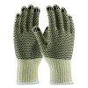 Pvc-Dotted Cotton/Polyester Work Gloves, Reversible, Small, Beige/Black, 12 Pairs