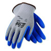 Gp Latex-Coated Cotton/Polyester Gloves, En388: 1111, 10" Long, Large, Gray/Blue, 12 Pairs