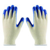 Seamless Knit Cotton/Polyester Gloves, En388: 2011, Large, Natural/Blue, 12 Pairs