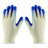 Seamless Knit Cotton/Polyester Gloves, En388: 2011, Small, Natural/Blue, 12 Pairs