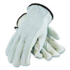 Top-Grain Leather Drivers Gloves With Shoulder-Split Cowhide Leather Back, Gunn Cut, Keystone Thumb, Large, Gray, Pair