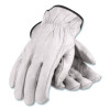 Top-Grain Pigskin Leather Drivers Gloves, Gunn Cut, Keystone Thumb, X-Large, Gray, Pair