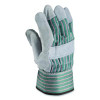 Bronze Series Leather/Fabric Work Gloves, Gunn Cut, Wing Thumb, Small (Size 7), Gray/Green, 12 Pairs