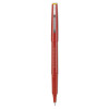 Razor Point Fine Line Porous Point Pen, Stick, Extra-Fine 0.3 Mm, Red Ink, Red Barrel, Dozen