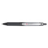 Vball Rt Liquid Ink Rollerball Pen, Retractable, Fine 0.7 Mm, Black Ink, Black/White Barrel