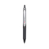 Vball Rt Liquid Ink Rollerball Pen, Retractable, Fine 0.7 Mm, Black Ink, Black/White Barrel