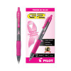 G2 Premium Breast Cancer Awareness Gel Pen, Retractable, Fine 0.7 Mm, Black Ink, Smoke/Pink Barrel, Dozen