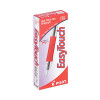 Easytouch Ballpoint Pen, Stick, Fine 0.7 Mm, Red Ink, Clear/Red Barrel, Dozen