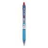 B2p Bottle-2-Pen Recycled Ballpoint Pen, Retractable, Medium 1 Mm, Red Ink, Translucent Blue Barrel, Dozen