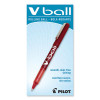Vball Liquid Ink Rollerball Pen, Stick, Extra-Fine 0.5 Mm, Red Ink, Red/Clear Barrel, Dozen