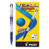 Vball Grip Liquid Ink Rollerball Pen, Stick, Extra-Fine 0.5 Mm, Blue Ink, Blue/White Barrel, Dozen