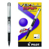 Vball Grip Liquid Ink Rollerball Pen, Stick, Fine 0.7 Mm, Black Ink, Black/Silver Barrel, Dozen