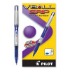 Vball Grip Liquid Ink Rollerball Pen, Stick, Fine 0.7 Mm, Blue Ink, Blue/Silver Barrel, Dozen