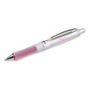 Dr. Grip Center Of Gravity Breast Cancer Awareness Ballpoint Pen, Retractable, Medium 1Mm, Black Ink, Silver/Pink Barrel