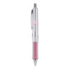 Dr. Grip Center Of Gravity Breast Cancer Awareness Ballpoint Pen, Retractable, Medium 1Mm, Black Ink, Silver/Pink Barrel