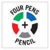 Dr. Grip 4 + 1 Multi-Color Ballpoint Pen/Pencil, Retractable, 0.7Mm Pen/0.5Mm Pencil, Black/Blue/Green/Red Ink, Black Barrel
