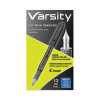Varsity Fountain Pen, Medium 1 Mm, Blue Ink, Clear/Black/Blue Barrel