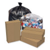 Eco Strong Plus Can Liners, 60 Gal, 1.35 Mil, 38" x 58", Black, Perforated Roll, 100/Carton