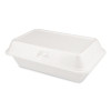 Foam Hinged Lid Container, Secure One Tab Latch, Poly Bag, 7.81 X 8.75 X 3.38, White, 100/Sleeve, 2 Sleeves/Bag, 1 Bag/Pack