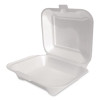 Foam Hinged Lid Container, Secure One Tab Latch, Poly Bag, 7.81 X 8.75 X 3.38, White, 100/Sleeve, 2 Sleeves/Bag, 1 Bag/Pack