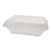 Foam Hinged Lid Container Secure One Tab Latch, 3 Compartments, 7.81 x 8.75 x 3.38, White, 100/Sleeve, 2 Sleeves/Bag