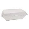 Foam Hinged Lid Container Secure One Tab Latch, 3 Compartments, 7.81 x 8.75 x 3.38, White, 100/Sleeve, 2 Sleeves/Bag