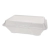 Foam Hinged Lid Container, Secure Two Tab Latch, Poly Bag, 8 X 8.56 X 2.76, White, 100/Sleeve, 2 Sleeves/Bag, 1 Bag/Pack